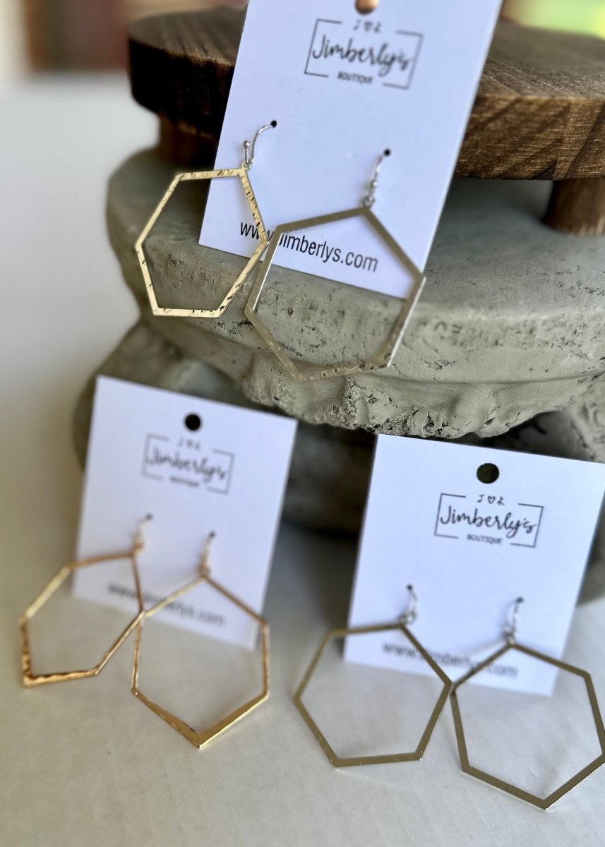 18K Gold Plated Geometric Dangle Earrings - earrings -Jimberly's Boutique-Olive Branch-Mississippi