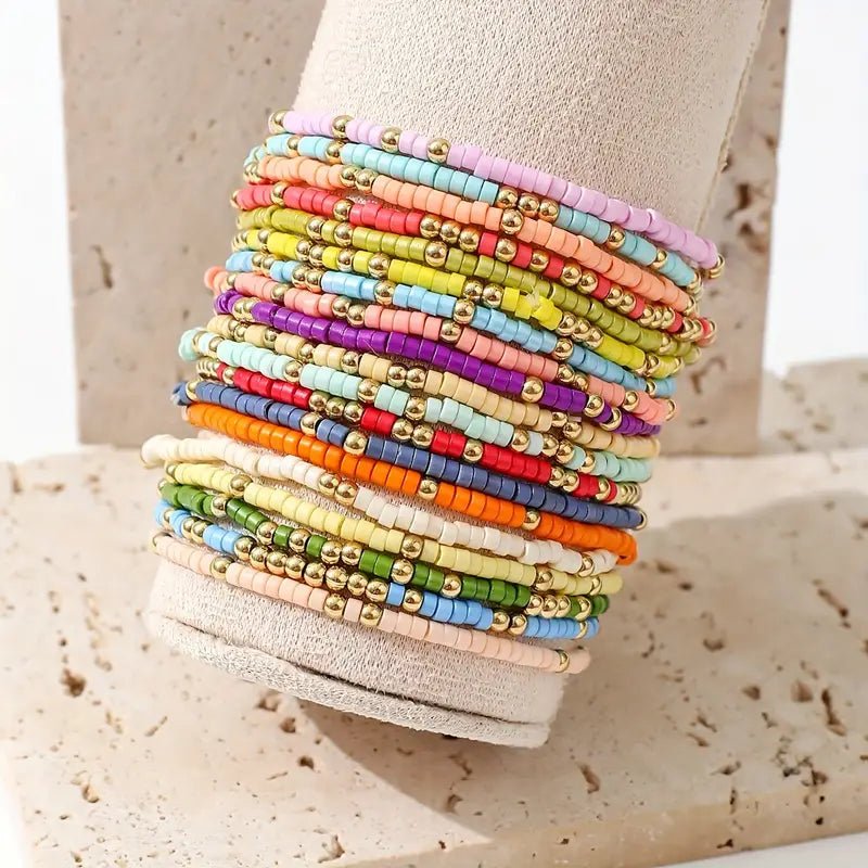 19 Piece Mixed Beaded Bracelet Set - Bracelet - Jimberly's Boutique - Olive Branch - Mississippi