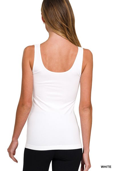 2 - Way V - Neck/U - Neck Seamless Tank - White - Jimberly's Boutique - Olive Branch - Mississippi