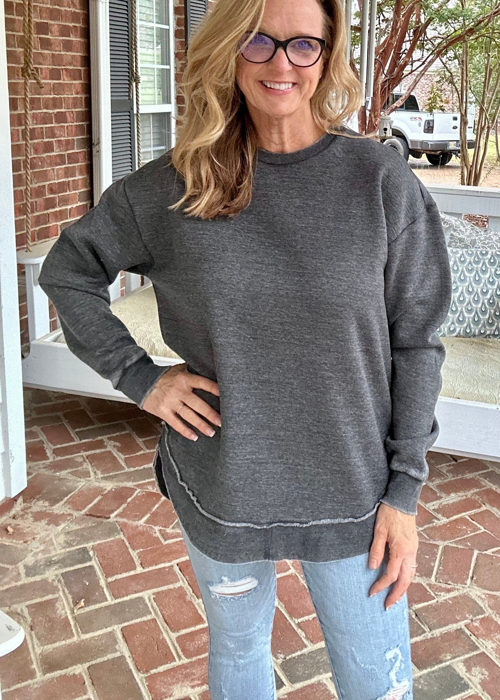 Royce Vintage Poncho Fleece - Black - Royce Sweatshirt -Jimberly's Boutique-Olive Branch-Mississippi