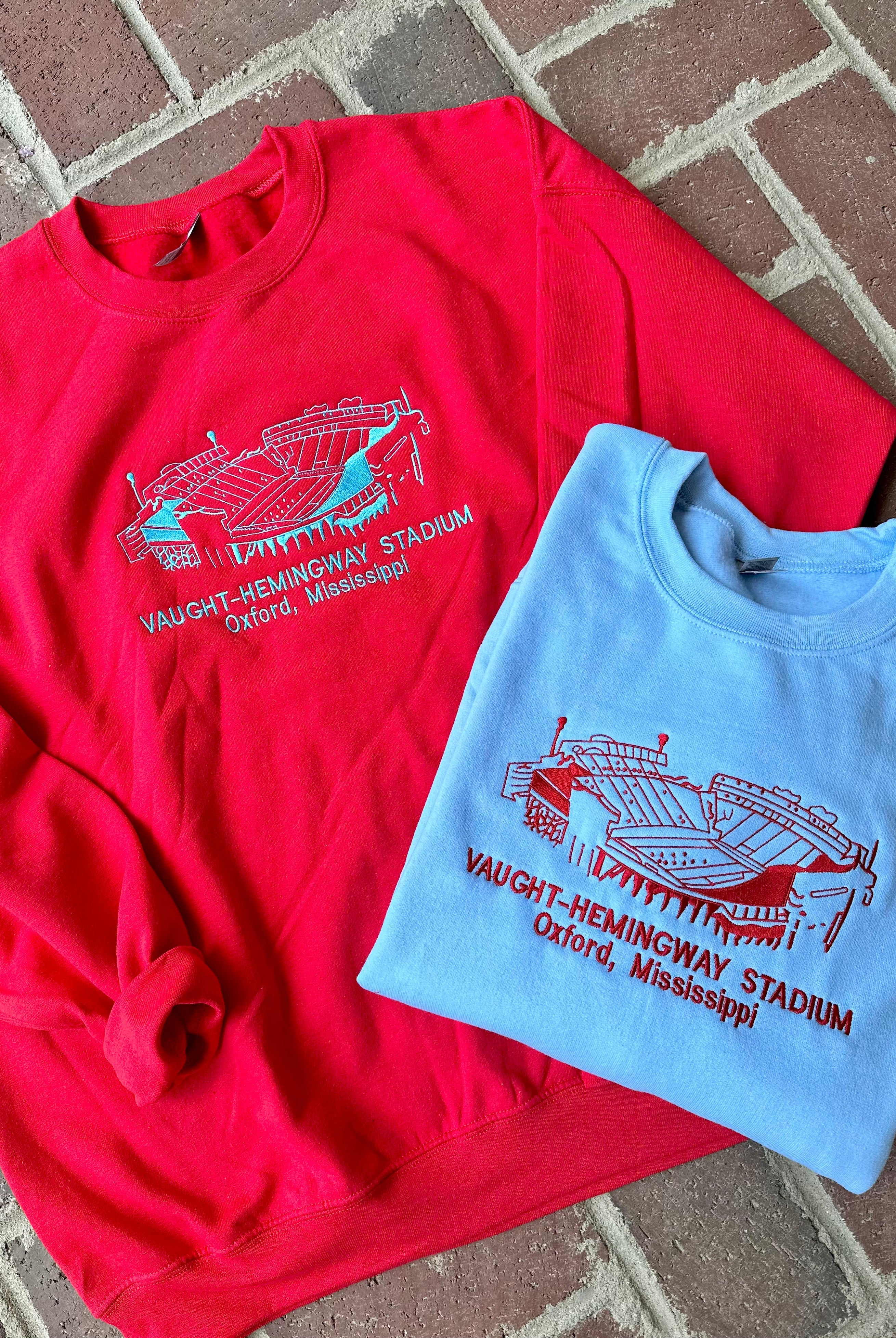 Vaught-Hemingway Stadium Embroidered Sweatshirt - Graphic Tee -Jimberly's Boutique-Olive Branch-Mississippi