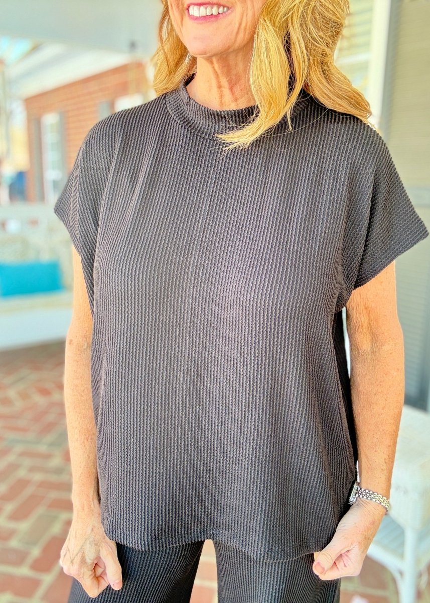 Abby Raised Rib Pants Set - Black - pants set - Jimberly's Boutique - Olive Branch - Mississippi
