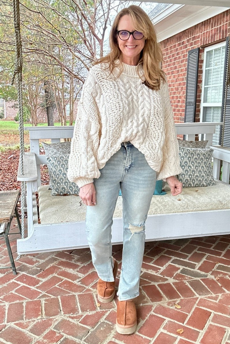 Alcorn High Waist Destroyed Straight with Side Slit Hem | Judy Blue Jeans - jeans - Jimberly's Boutique - Olive Branch - Mississippi