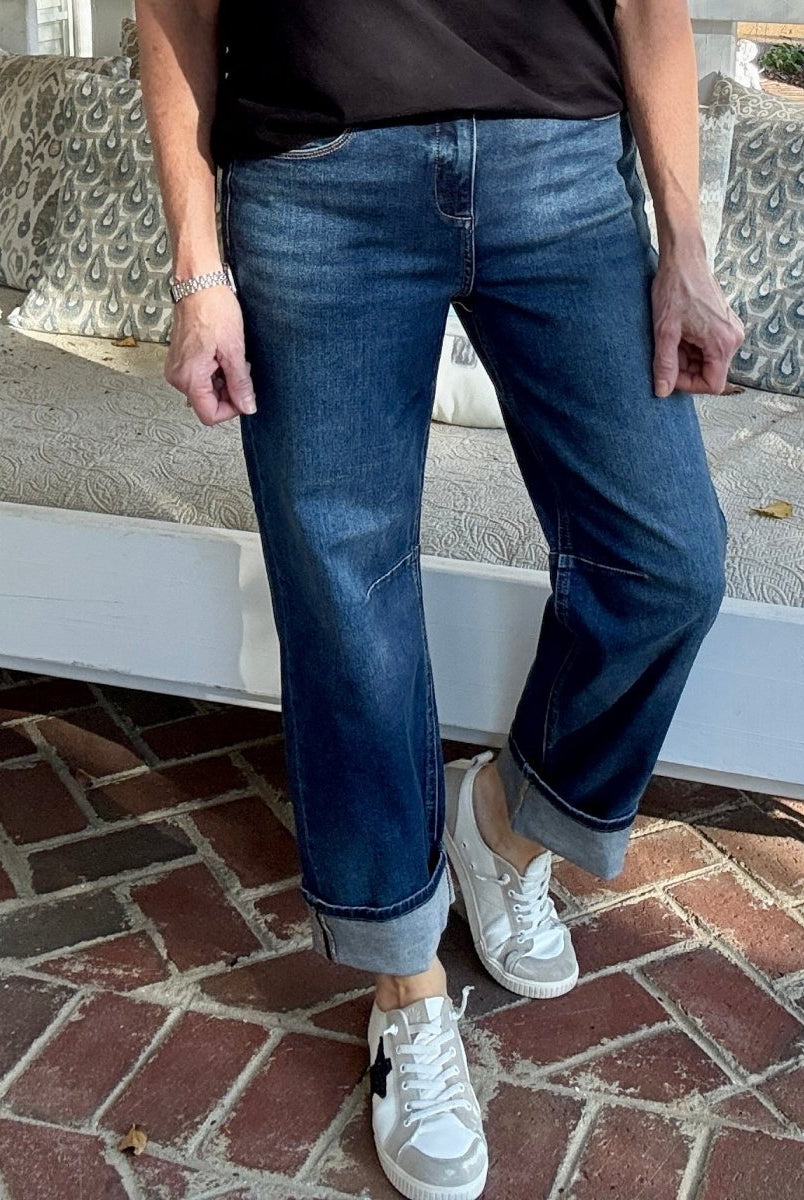 Arvada Cropped Barrel Jeans with Cuffed Hem | Risen - risen jeans - Jimberly's Boutique - Olive Branch - Mississippi