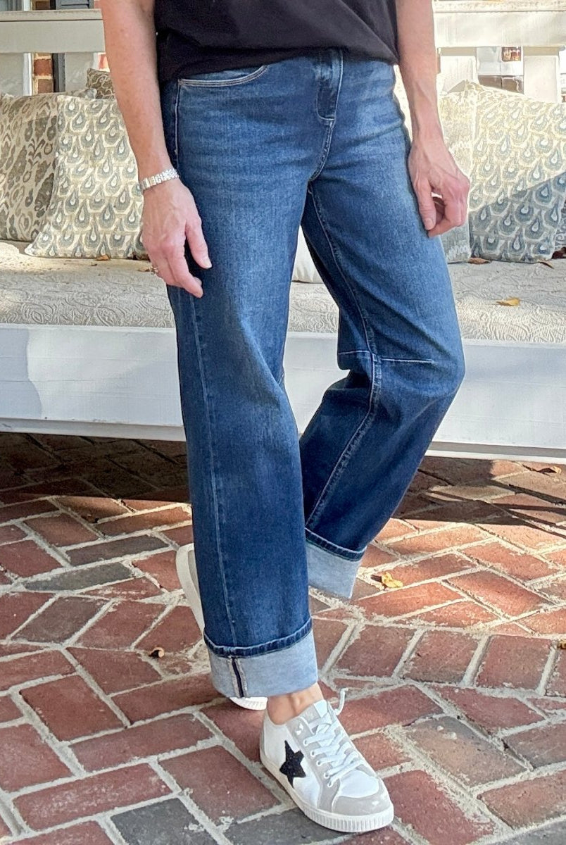 Arvada Cropped Barrel Jeans with Cuffed Hem | Risen - risen jeans - Jimberly's Boutique - Olive Branch - Mississippi