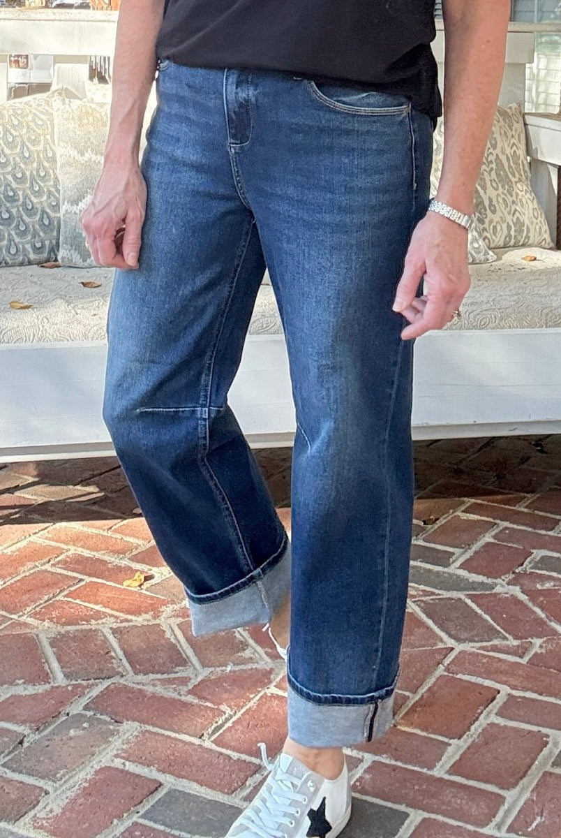 Arvada Cropped Barrel Jeans with Cuffed Hem | Risen - risen jeans - Jimberly's Boutique - Olive Branch - Mississippi