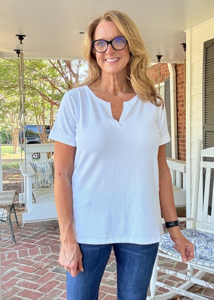 Baby Waffle Top - Off White - Casual Top - Jimberly's Boutique - Olive Branch - Mississippi