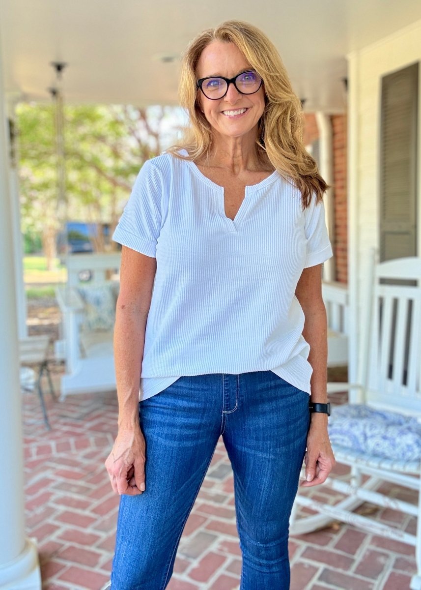 Baby Waffle Top - Off White - Casual Top - Jimberly's Boutique - Olive Branch - Mississippi