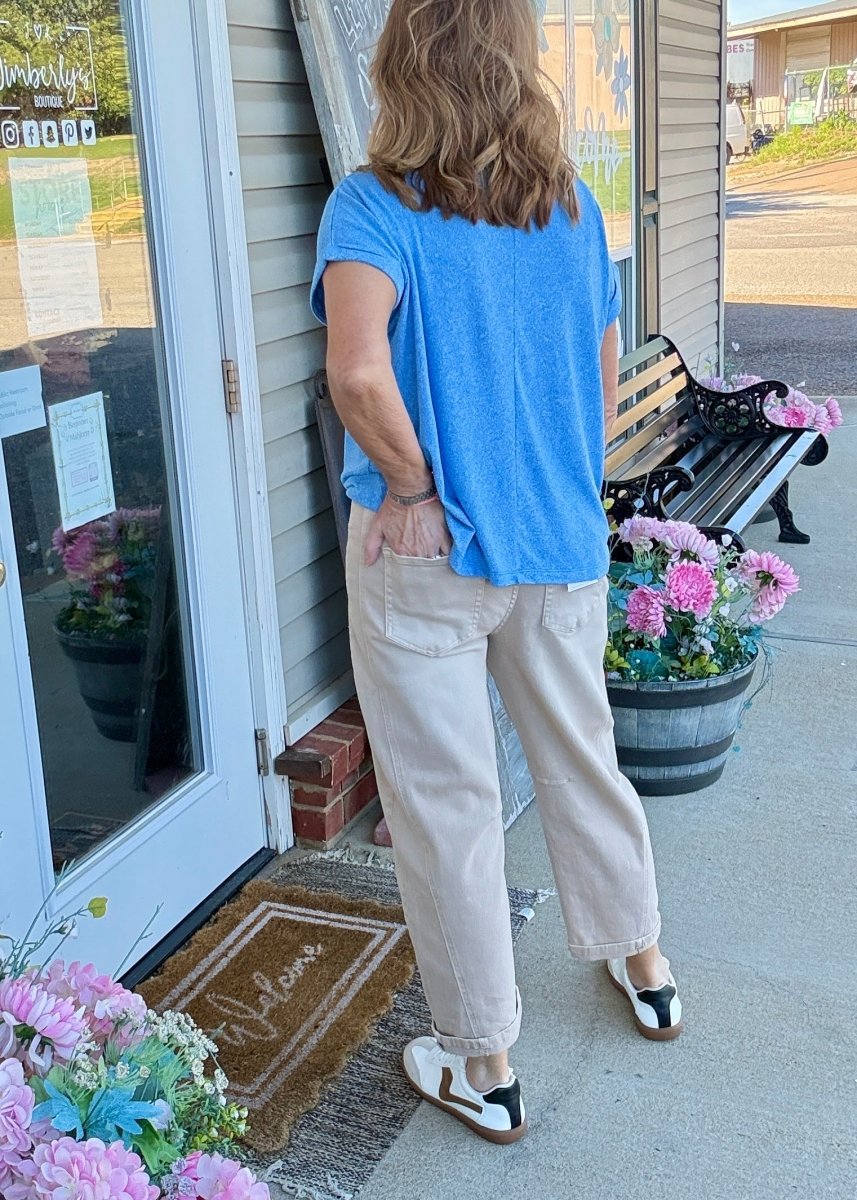 Barrel Leg Color Denim Pants - Ash Mocha | Zenana - Barrel Jeans/Pants - Jimberly's Boutique - Olive Branch - Mississippi