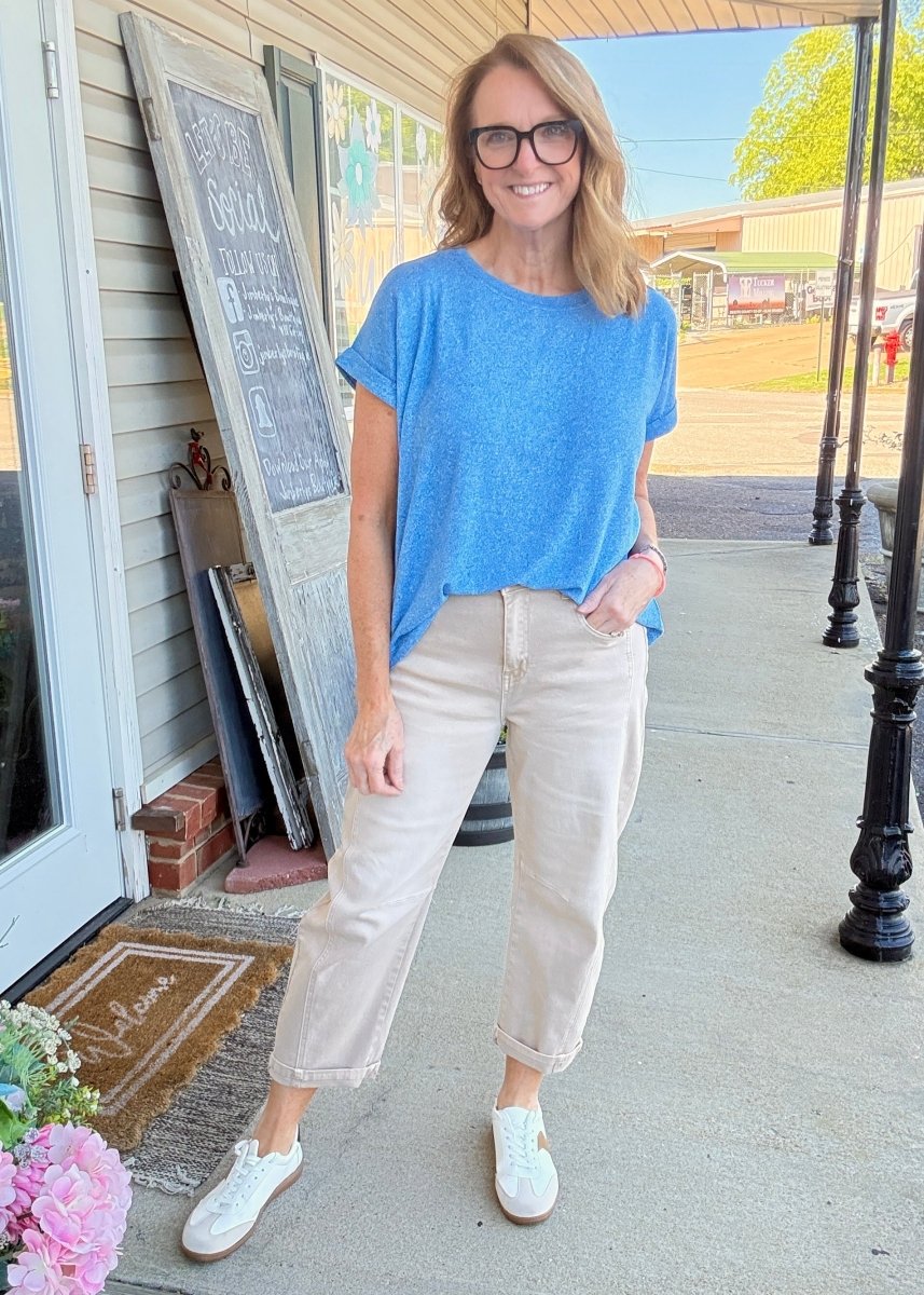 Barrel Leg Color Denim Pants - Ash Mocha | Zenana - Barrel Jeans/Pants - Jimberly's Boutique - Olive Branch - Mississippi