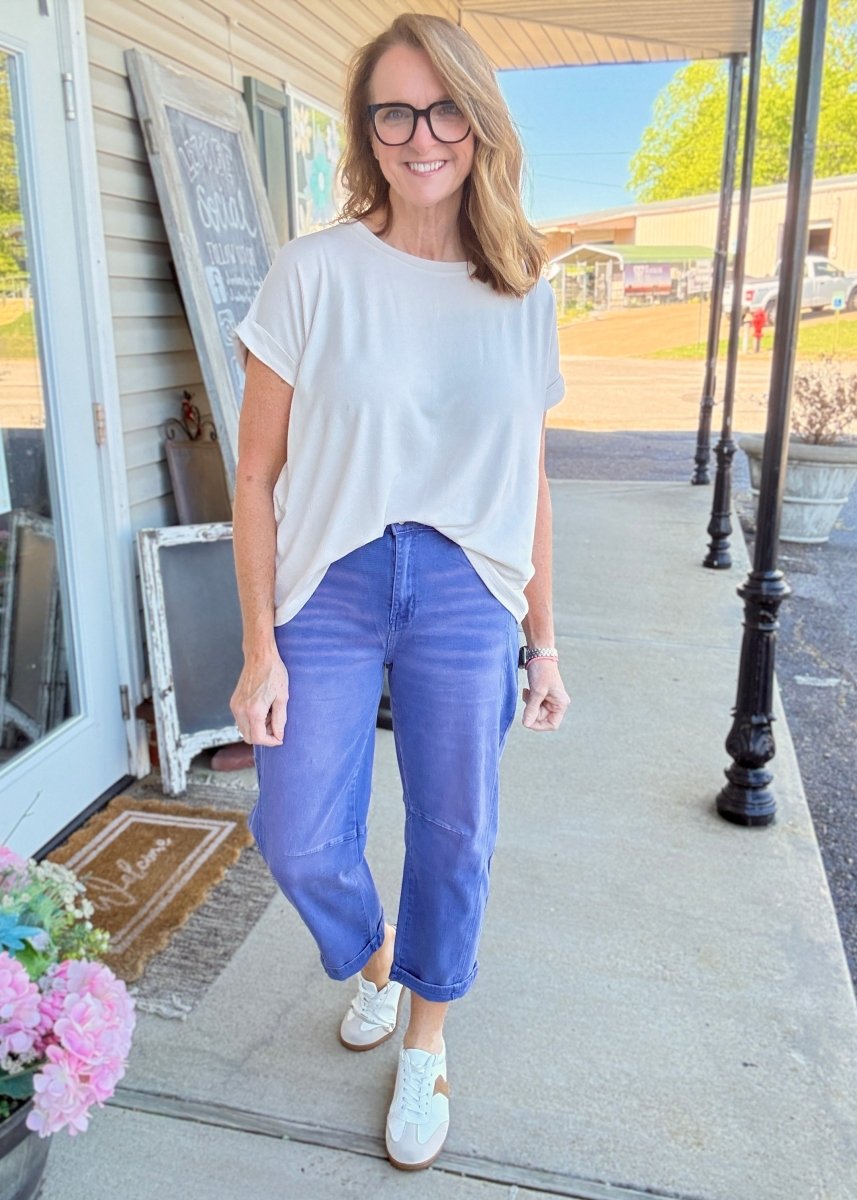 Barrel Leg Color Denim Pants - Marlin | Zenana - Barrel Jeans/Pants - Jimberly's Boutique - Olive Branch - Mississippi