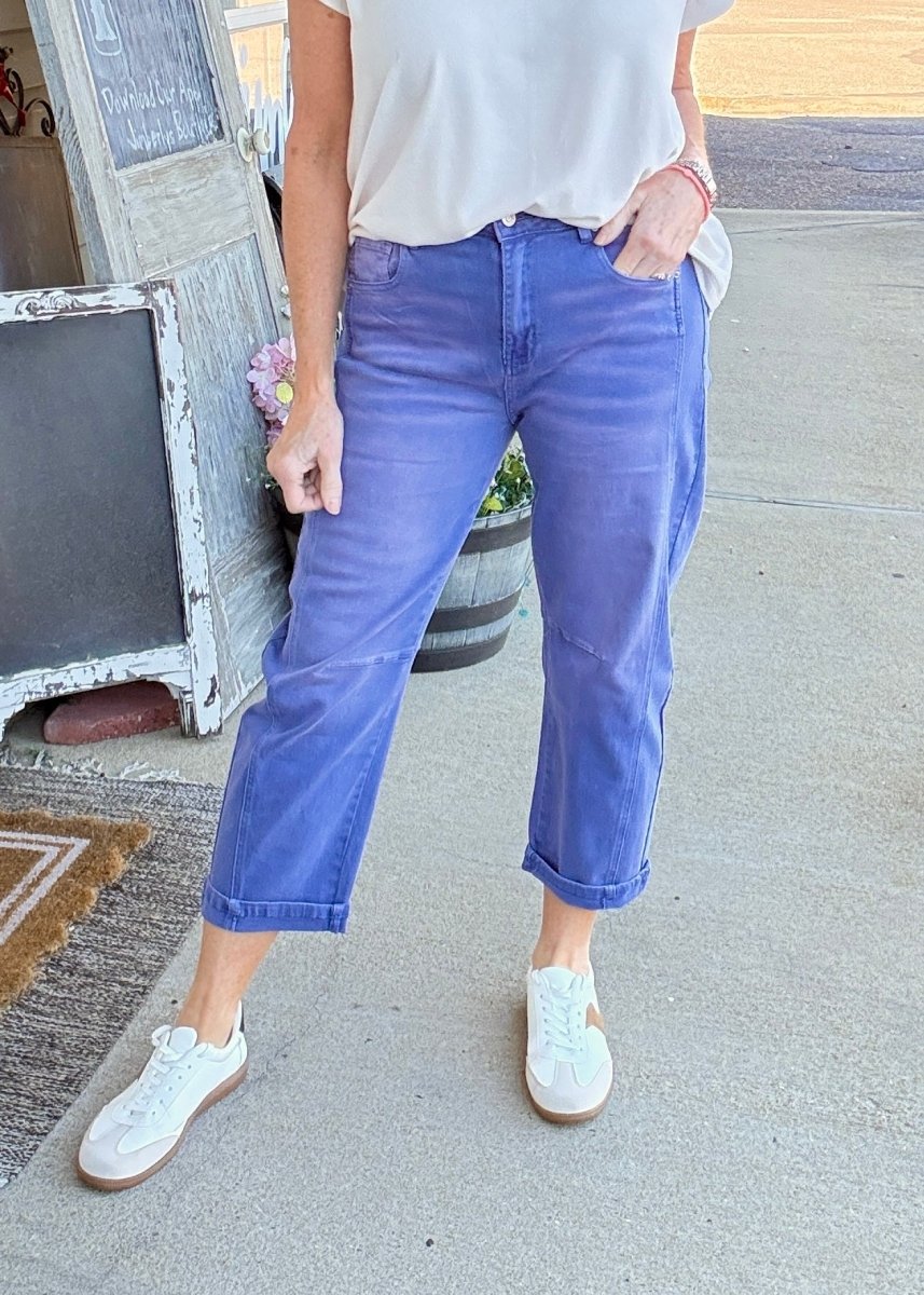 Barrel Leg Color Denim Pants - Marlin | Zenana - Barrel Jeans/Pants - Jimberly's Boutique - Olive Branch - Mississippi