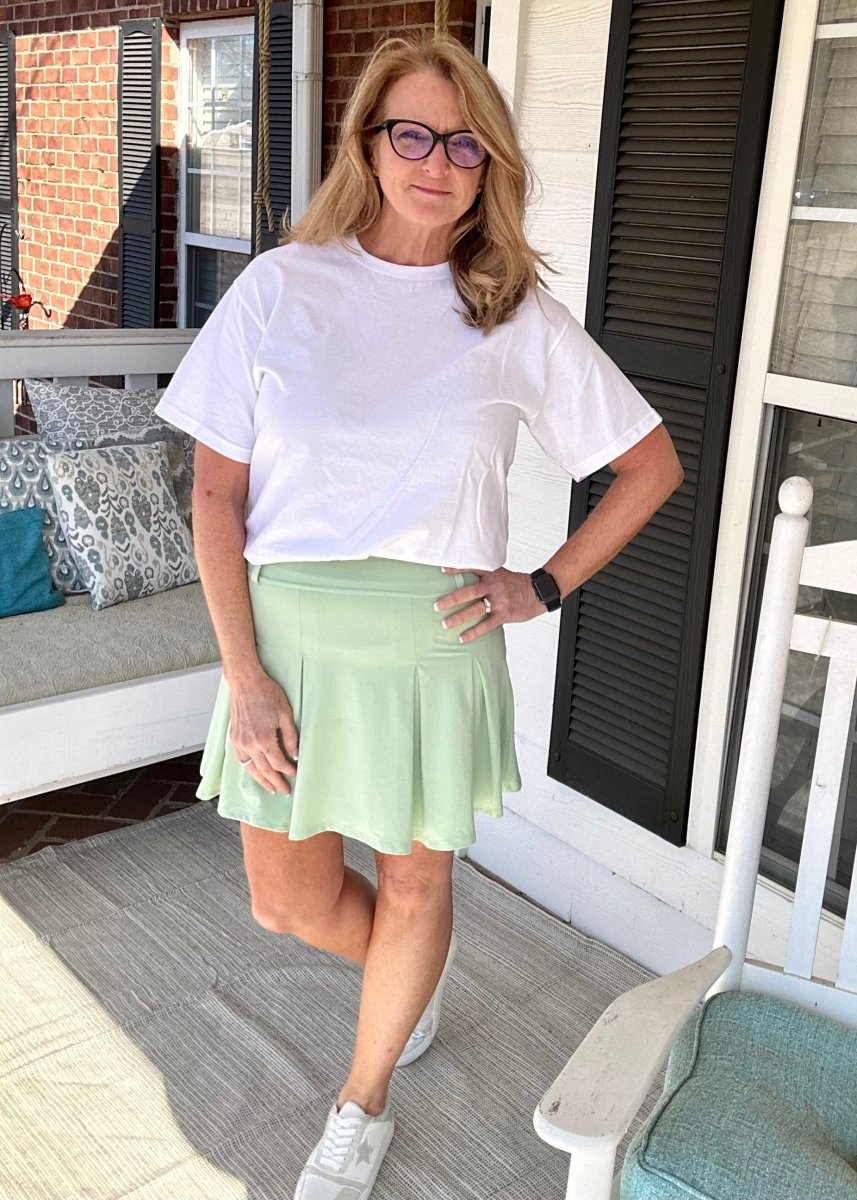 Belt Loop Skort - Mint Latte - skort -Jimberly's Boutique-Olive Branch-Mississippi