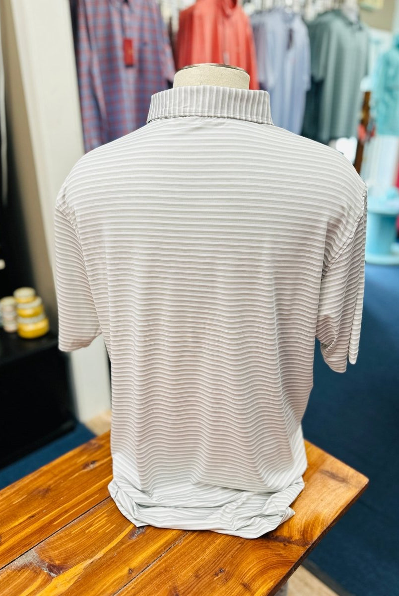 Bermuda Performance Polo | Domingo Stripe | Light Gray - Southern Marsh Polo -Jimberly's Boutique-Olive Branch-Mississippi