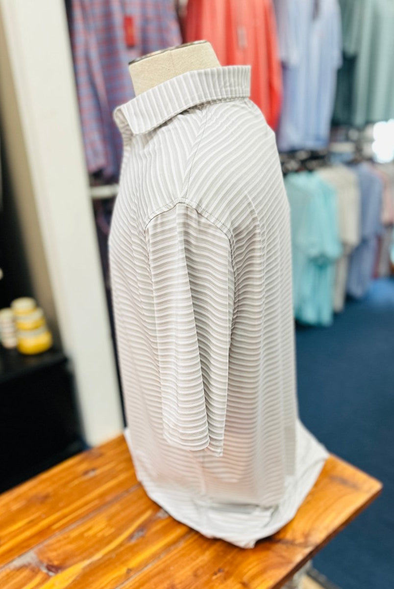 Bermuda Performance Polo | Domingo Stripe | Light Gray - Southern Marsh Polo -Jimberly's Boutique-Olive Branch-Mississippi