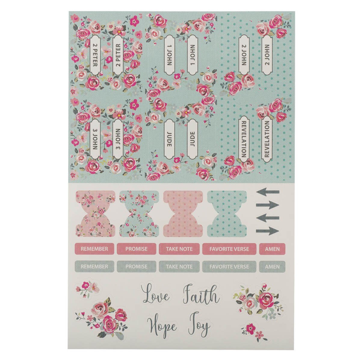 Bible Indexing Tabs Floral Pink & Teal - Jimberly's Boutique - Olive Branch - Mississippi