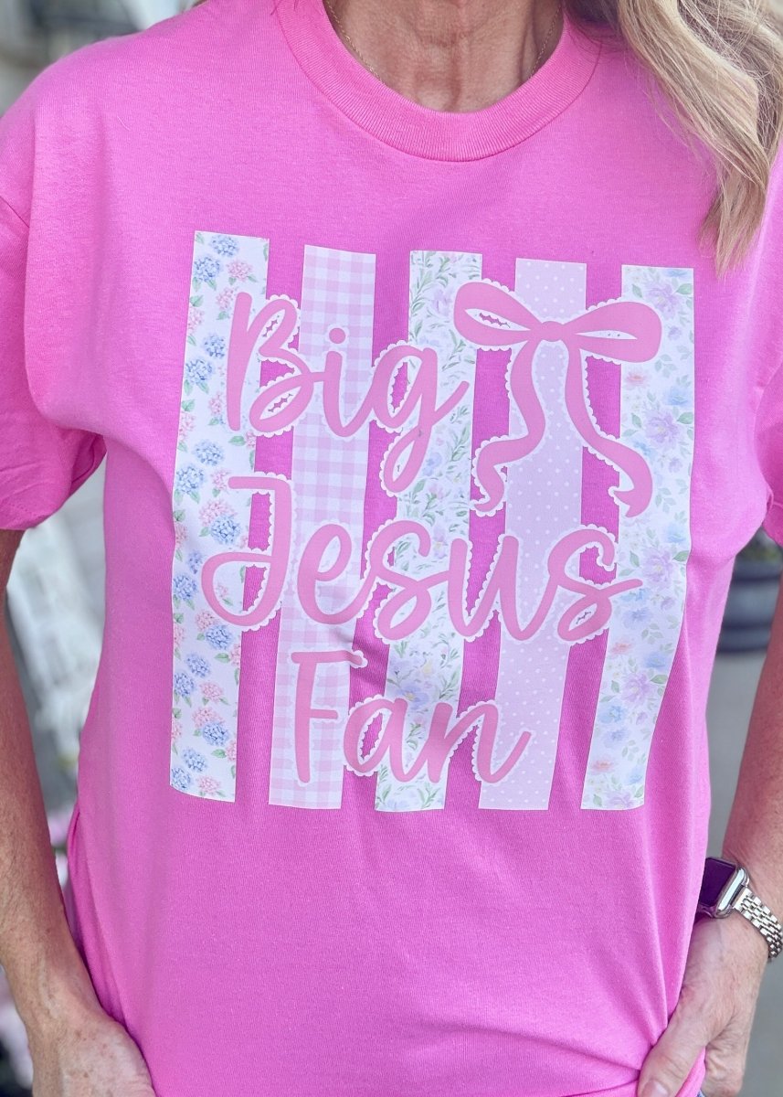 Big Jesus Fan | Graphic Tee | Pink - Graphic Tee -Jimberly's Boutique-Olive Branch-Mississippi