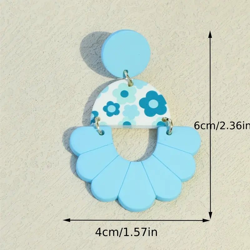 Blue Flower Dangle earrings - earrings - Jimberly's Boutique - Olive Branch - Mississippi