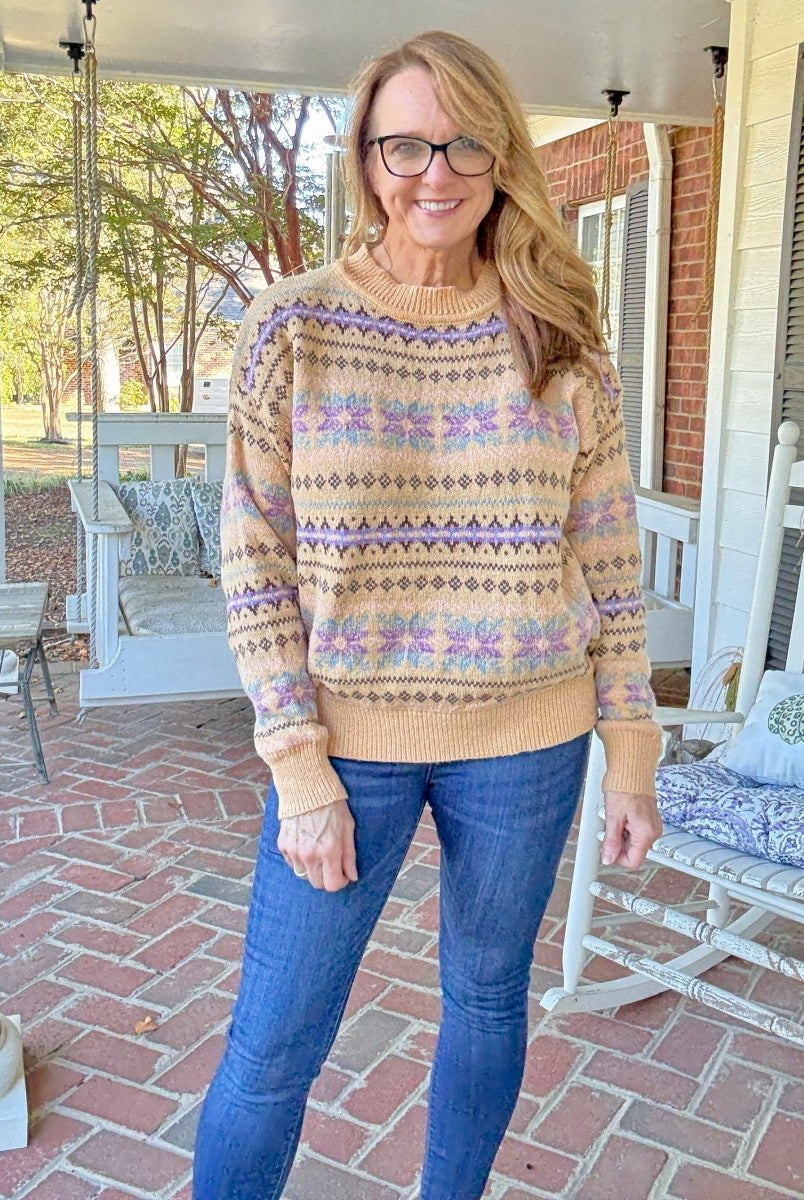Boho Patterned Sweater - Butter | Easel - sweater - Jimberly's Boutique - Olive Branch - Mississippi
