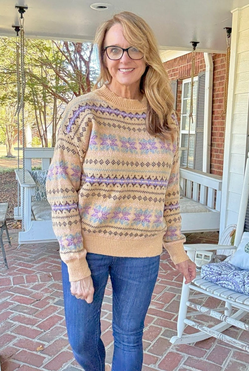 Boho Patterned Sweater - Butter | Easel - sweater - Jimberly's Boutique - Olive Branch - Mississippi