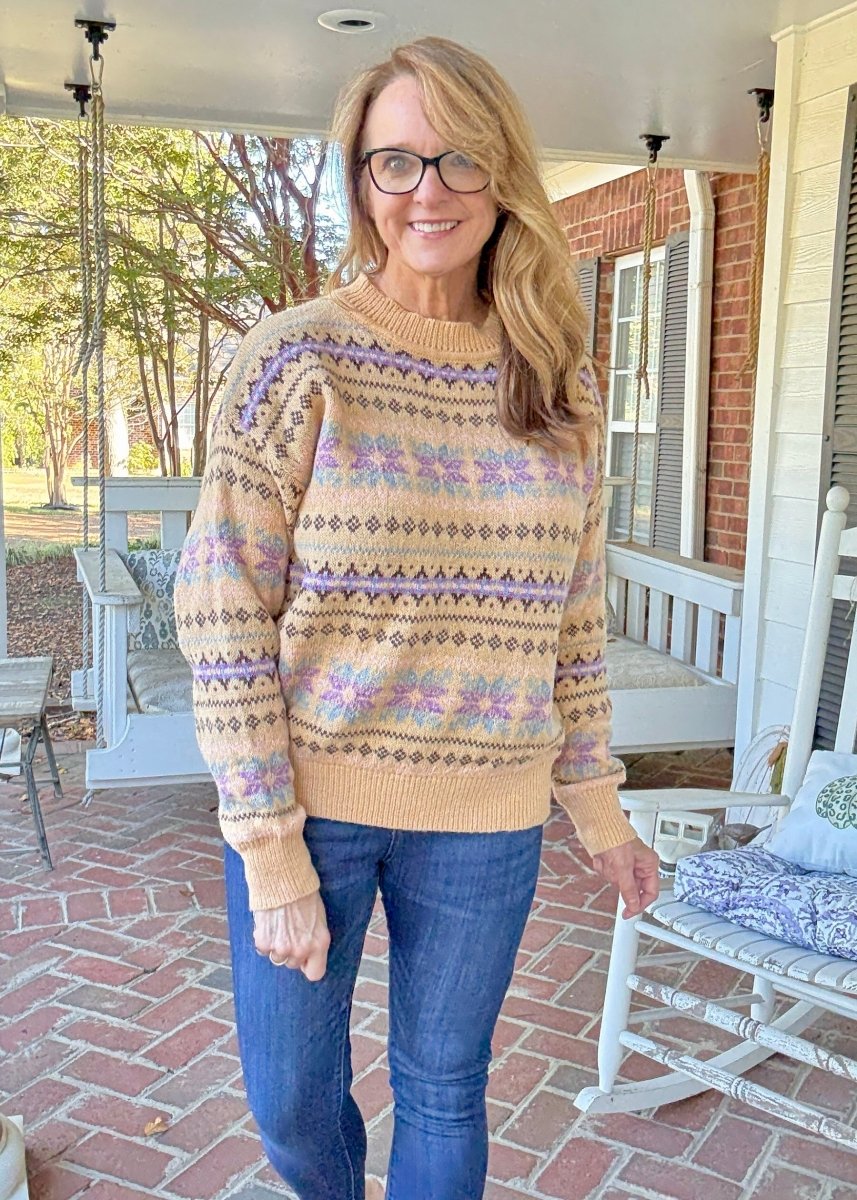 Boho Patterned Sweater - Butter | Easel - sweater - Jimberly's Boutique - Olive Branch - Mississippi