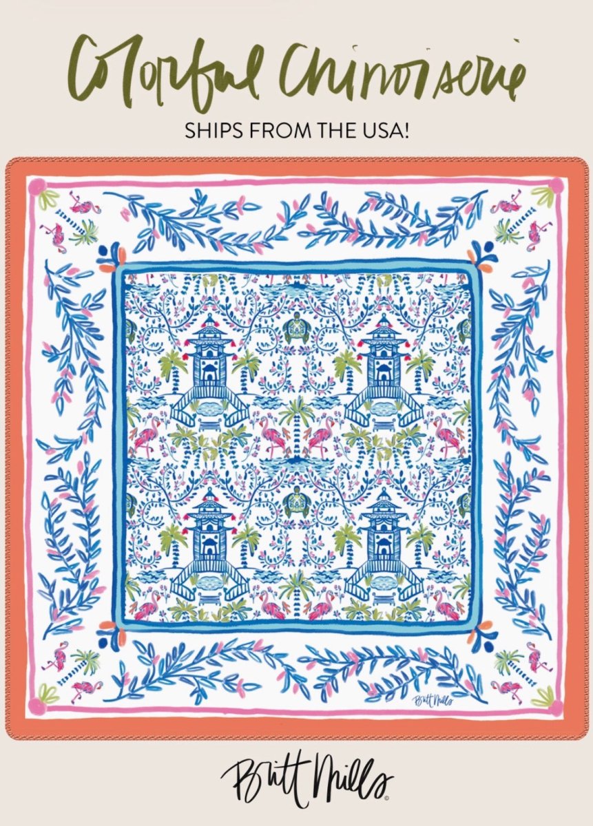 Britt Mills Mahjong Mat | Chinoiserie - Mahjong Mat -Jimberly's Boutique-Olive Branch-Mississippi