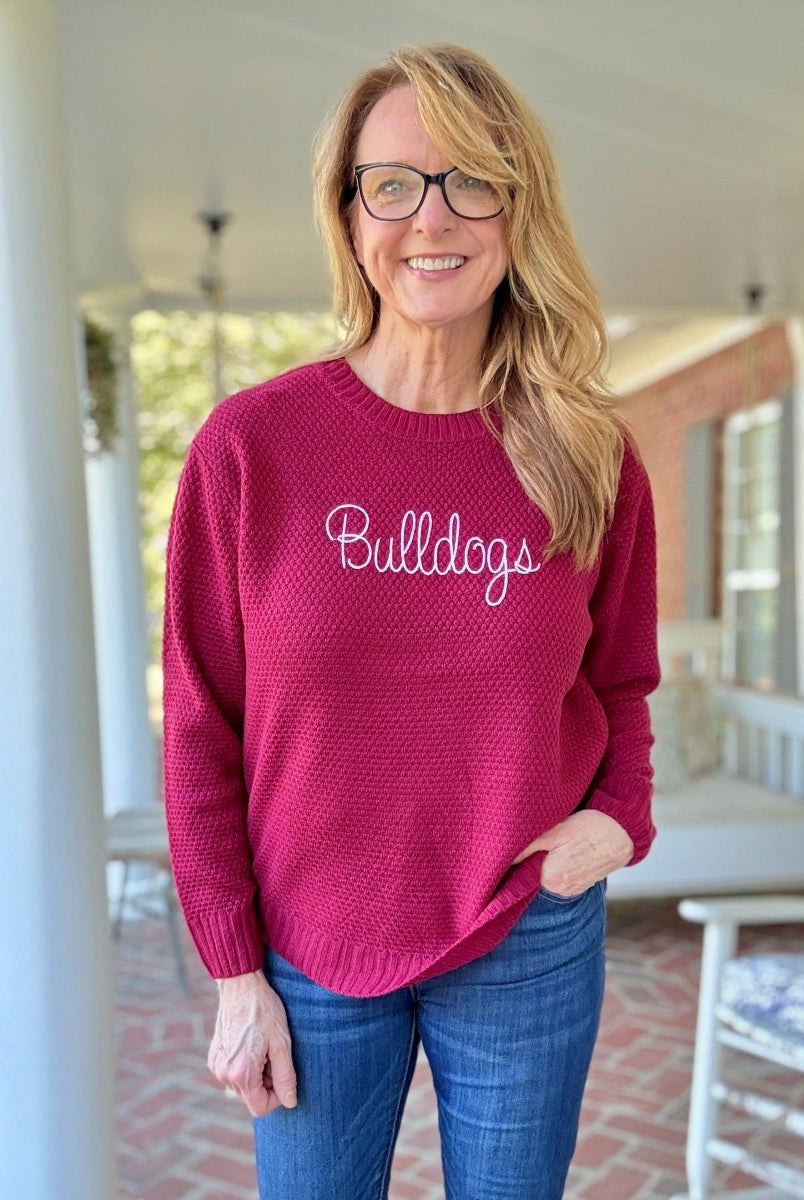 Bulldogs Embroidered Basic Sweater - sweater - Jimberly's Boutique - Olive Branch - Mississippi