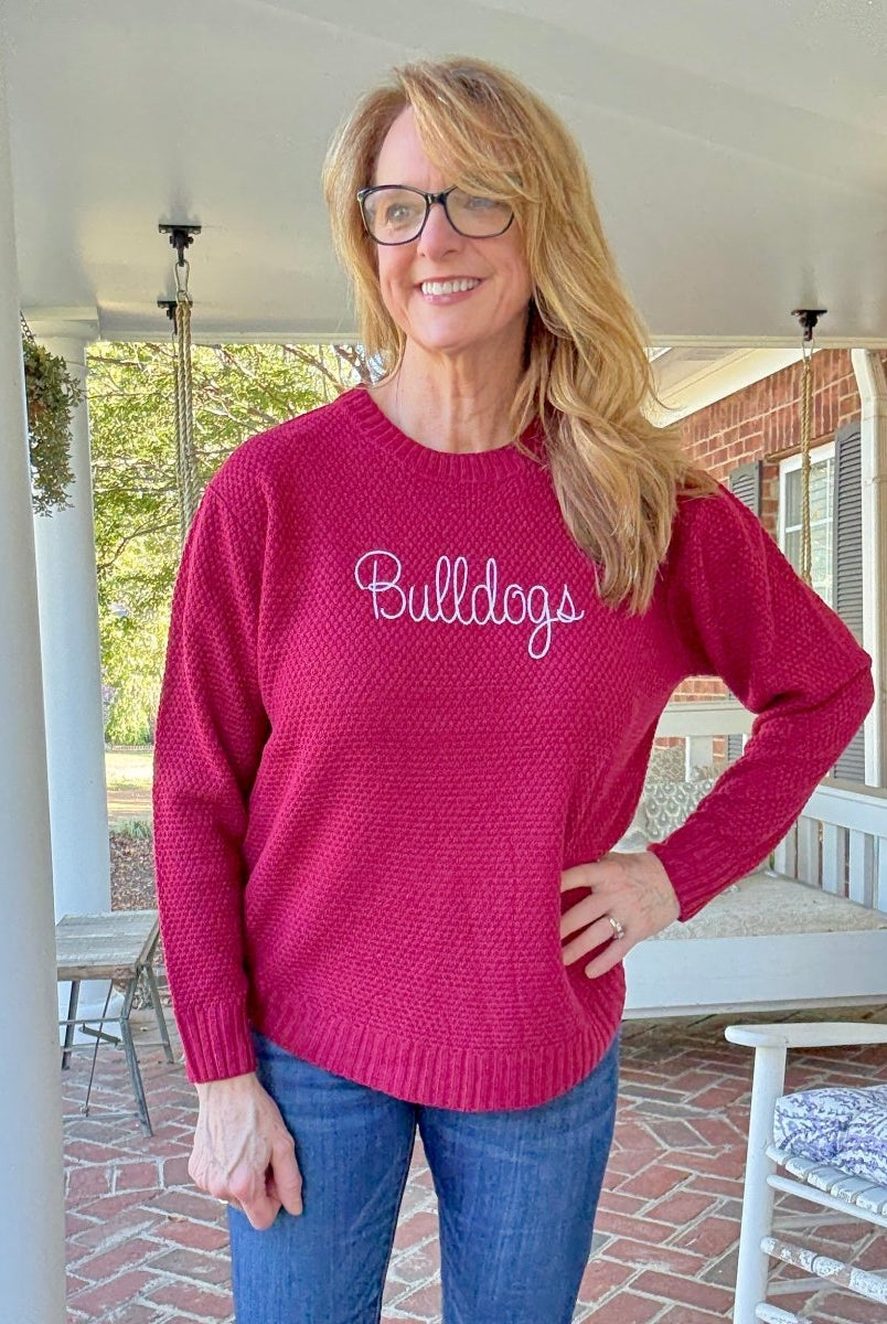 Bulldogs Embroidered Basic Sweater - sweater - Jimberly's Boutique - Olive Branch - Mississippi