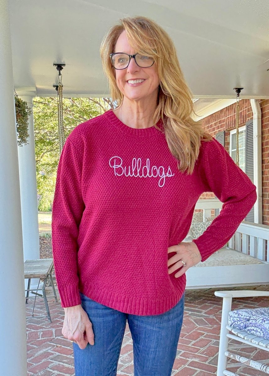 Bulldogs Embroidered Basic Sweater - sweater - Jimberly's Boutique - Olive Branch - Mississippi