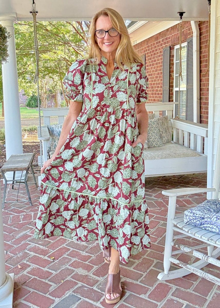 Burgundy Bloom Dress | Entro - entro dress - Jimberly's Boutique - Olive Branch - Mississippi