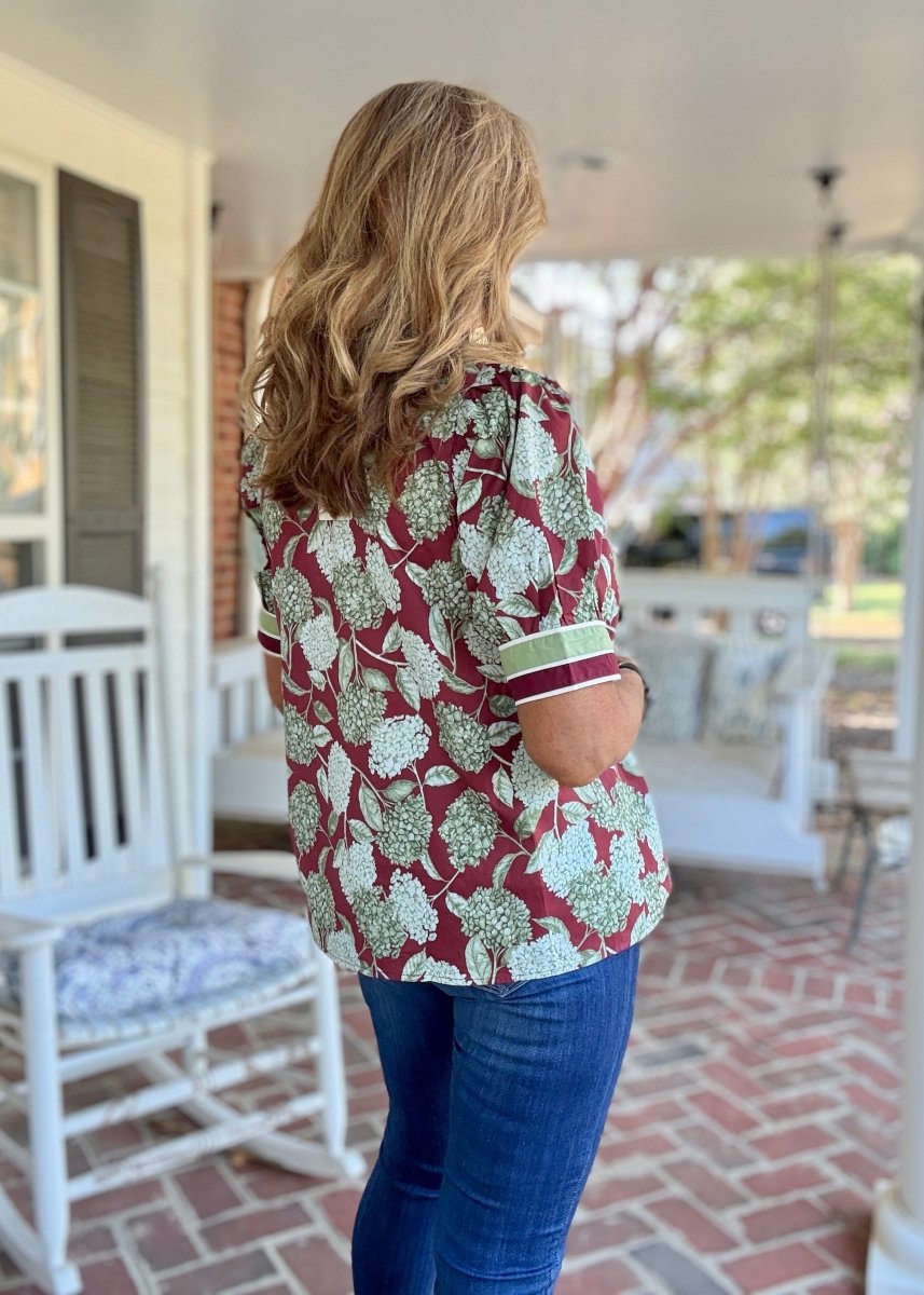 Burgundy Bloom Top | Entro - Entro Top - Jimberly's Boutique - Olive Branch - Mississippi