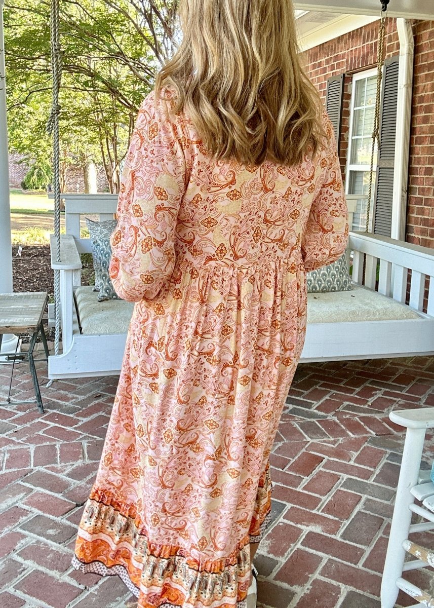Burnt Orange Mixed Print Midi Dress | Umgee - Maxi Dress - Jimberly's Boutique - Olive Branch - Mississippi