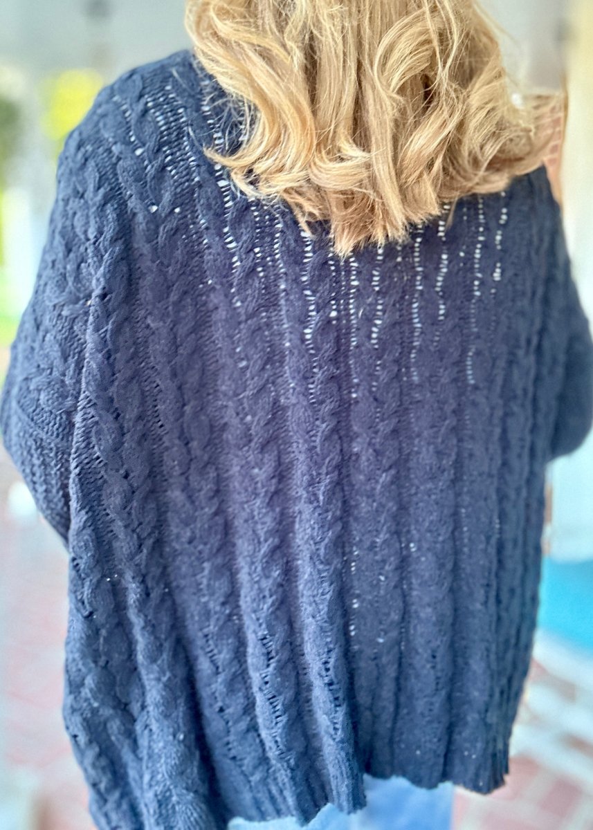 Cable Knit Cardigan - Black | Umgee - Cardigan - Jimberly's Boutique - Olive Branch - Mississippi