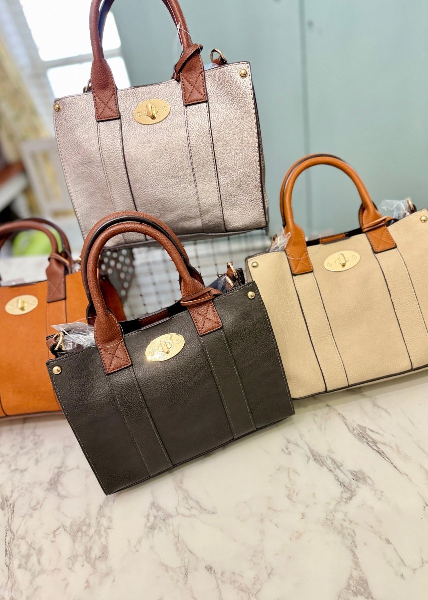 Cameran 3 - in - 1 Boxy Women's Crossbody Bag & Satchel - Purse - Jimberly's Boutique - Olive Branch - Mississippi