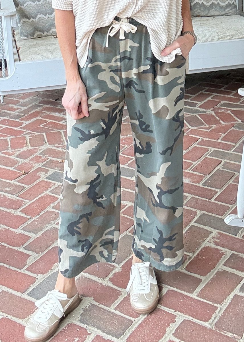 Camo Curved Side Seam Pants - Jimberly's Boutique-Olive Branch-Mississippi