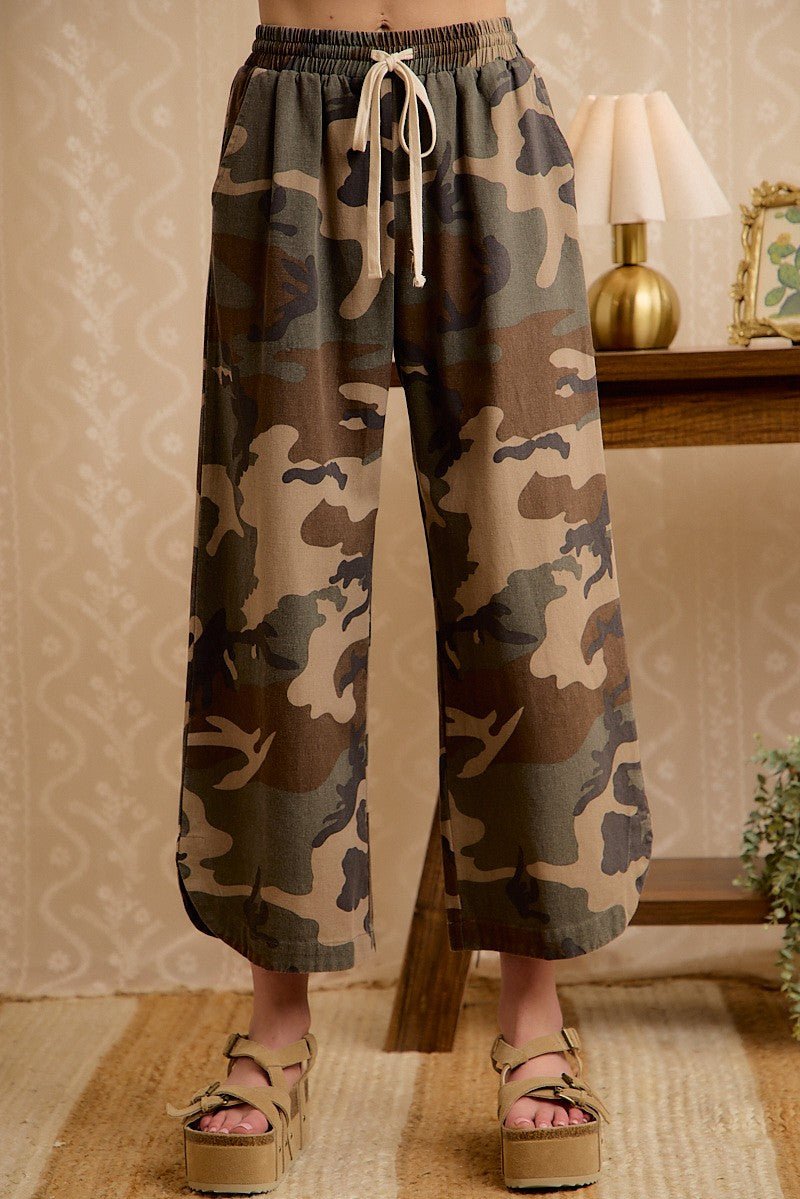 Camo Curved Side Seam Pants - Jimberly's Boutique-Olive Branch-Mississippi