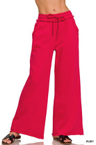 Carmen Wide Leg Sweatpants - Ruby Red - fleece pants - Jimberly's Boutique - Olive Branch - Mississippi