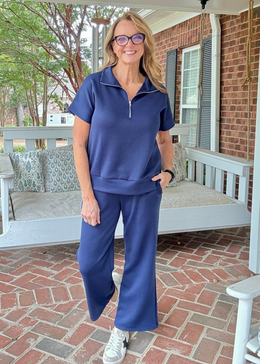 Catalina Lounge/Travel Set - Navy | Dear Scarlett - lounge set - Jimberly's Boutique - Olive Branch - Mississippi