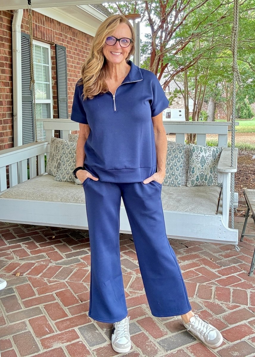 Catalina Lounge/Travel Set - Navy | Dear Scarlett - lounge set - Jimberly's Boutique - Olive Branch - Mississippi