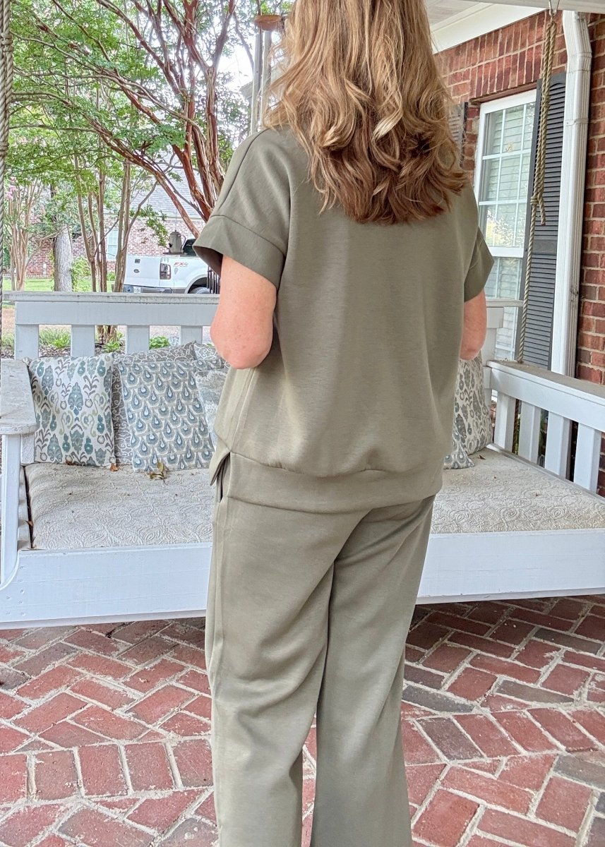 Catalina Lounge/Travel Set - Olive | Dear Scarlett - lounge set - Jimberly's Boutique - Olive Branch - Mississippi