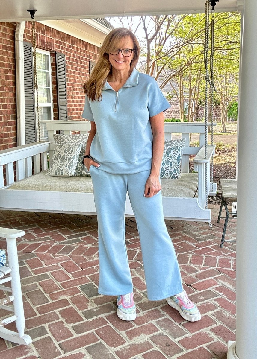 Catalina Lounge/Travel Set - Slate Blue | Dear Scarlett - lounge set - Jimberly's Boutique - Olive Branch - Mississippi