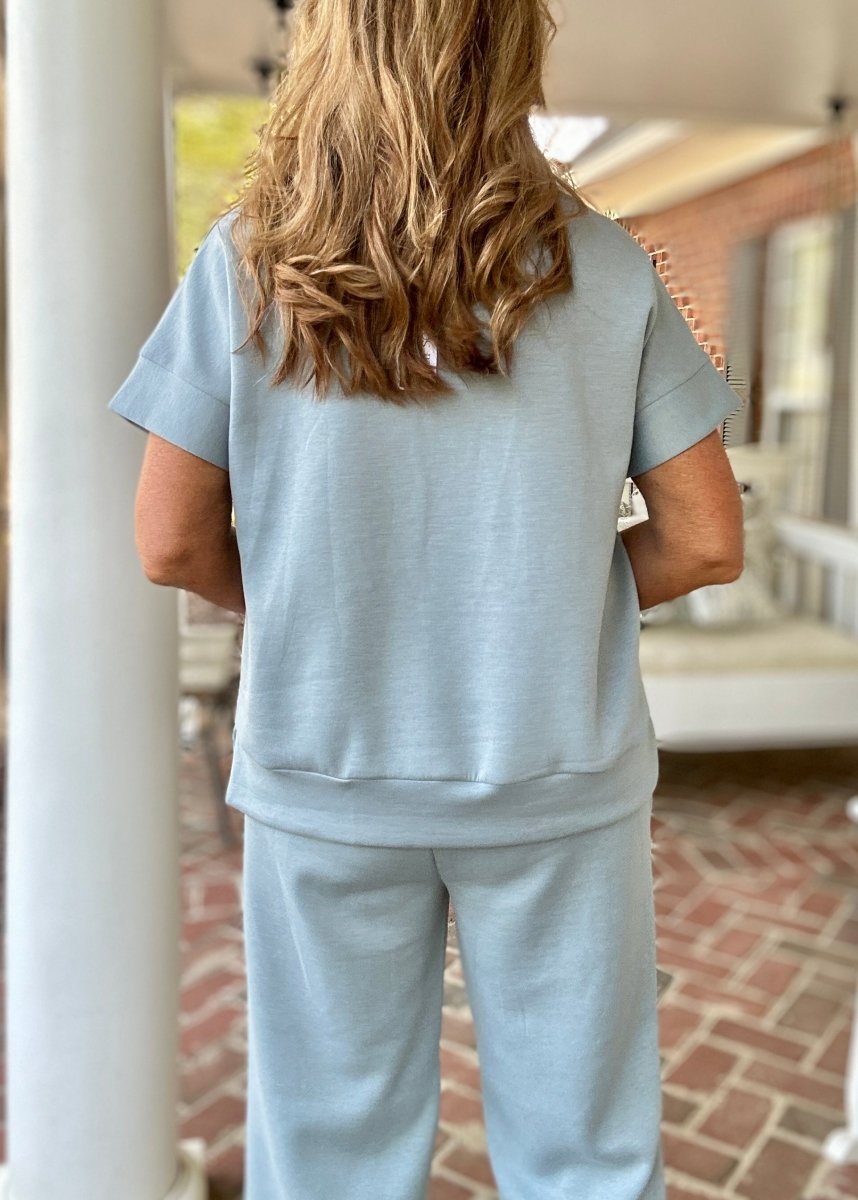 Catalina Lounge/Travel Set - Slate Blue | Dear Scarlett - lounge set - Jimberly's Boutique - Olive Branch - Mississippi