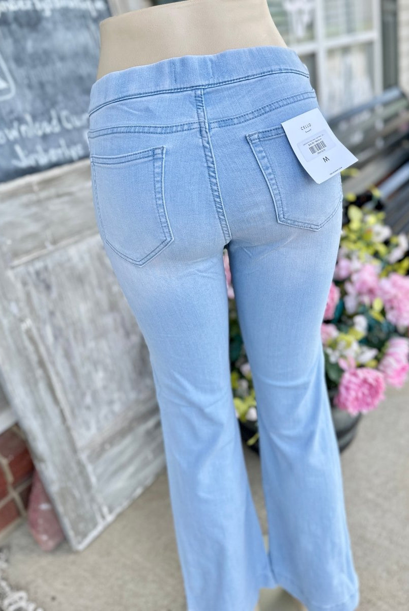 Cello Pull On Flare Jeans - Light Wash - (short) 30" Inseam - jeans - Jimberly's Boutique - Olive Branch - Mississippi