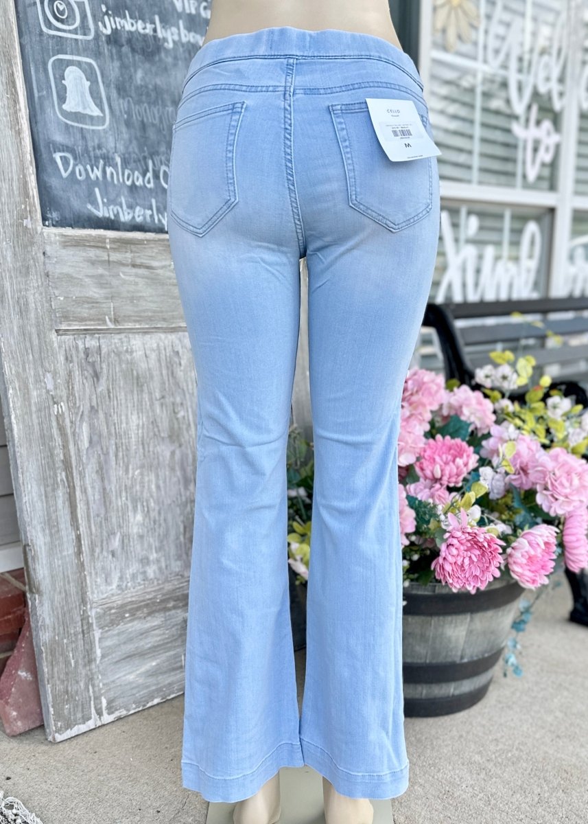 Cello Pull On Flare Jeans - Light Wash - (short) 30" Inseam - jeans - Jimberly's Boutique - Olive Branch - Mississippi