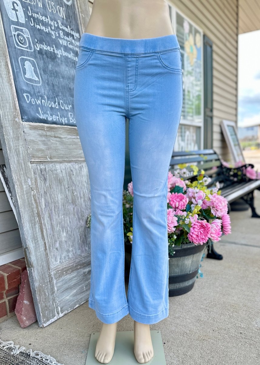 Cello Pull On Flare Jeans - Light Wash - (short) 30" Inseam - jeans - Jimberly's Boutique - Olive Branch - Mississippi