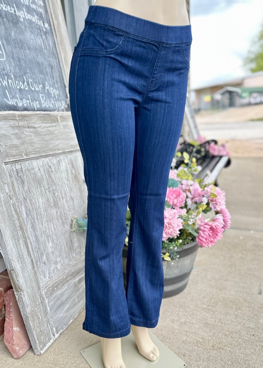 Cello Pull On Flare Jeans - Super Dark Wash - 30" Inseam - jeans - Jimberly's Boutique - Olive Branch - Mississippi