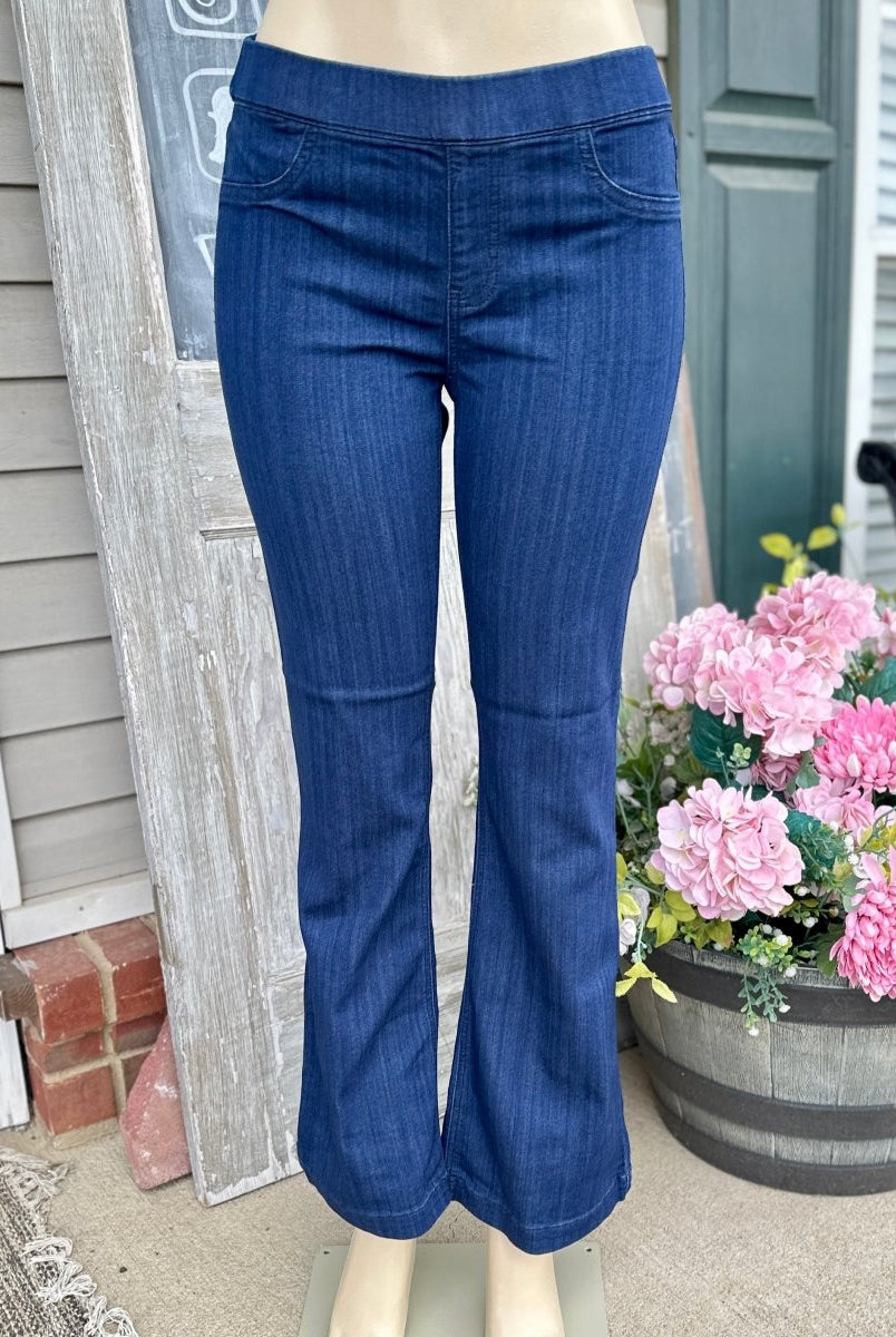 Cello Pull On Flare Jeans - Super Dark Wash - 30" Inseam - jeans - Jimberly's Boutique - Olive Branch - Mississippi