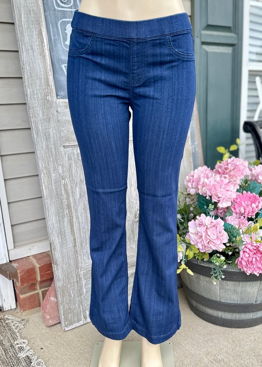 Cello Pull On Flare Jeans - Super Dark Wash - 30" Inseam - jeans - Jimberly's Boutique - Olive Branch - Mississippi