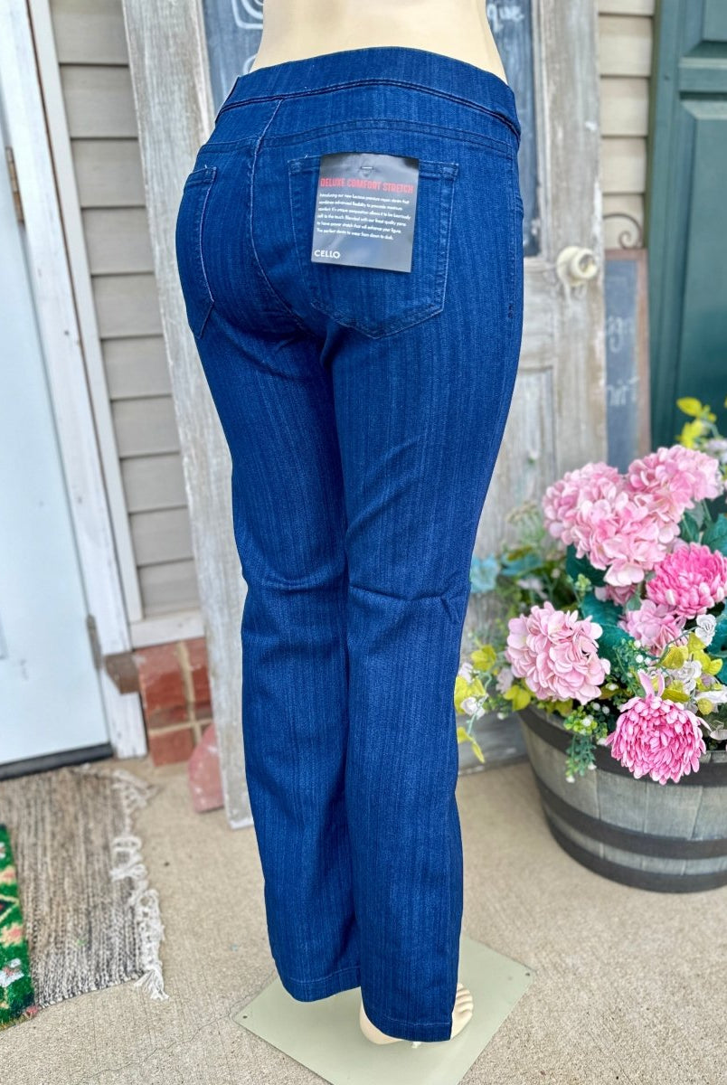 Cello Pull On Flare Jeans - Super Dark Wash - 30" Inseam - jeans - Jimberly's Boutique - Olive Branch - Mississippi