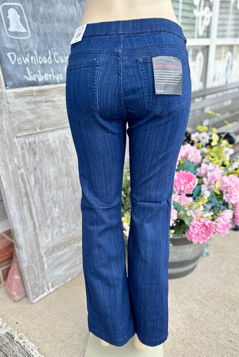 Cello Pull On Flare Jeans - Super Dark Wash - 30" Inseam - jeans - Jimberly's Boutique - Olive Branch - Mississippi